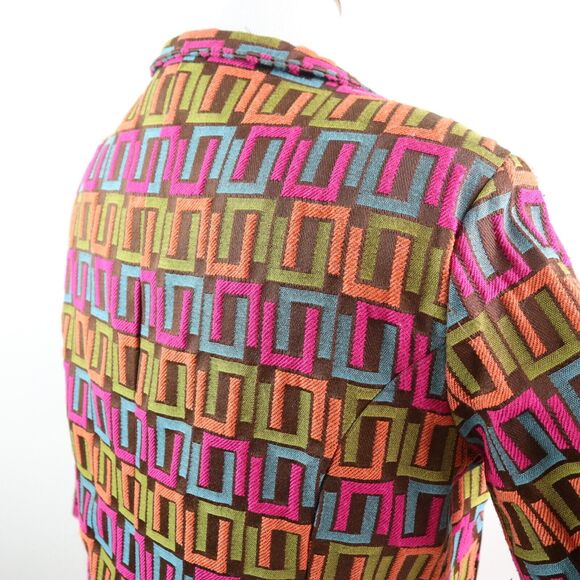 Vintage Painted Pony Size L Geometric Print Jacket Twill Multicolor - Picture 5 of 9